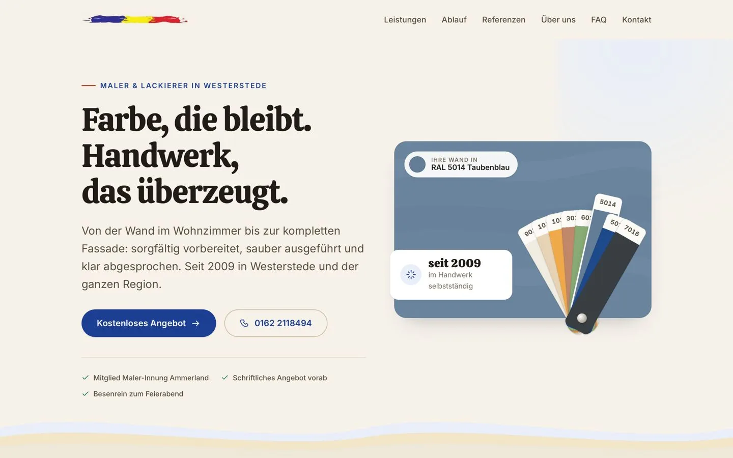 The new website of the business